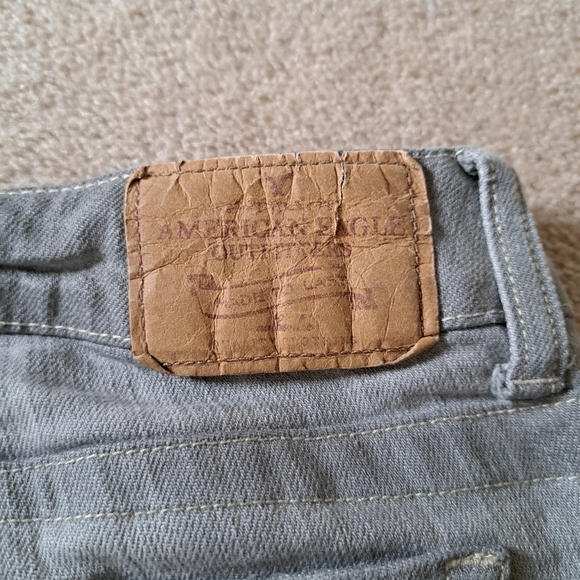 Vintage American Eagle AE Artist Jean Capri Women's 10 Bermuda Grey 90s Y2K - Picture 13 of 15